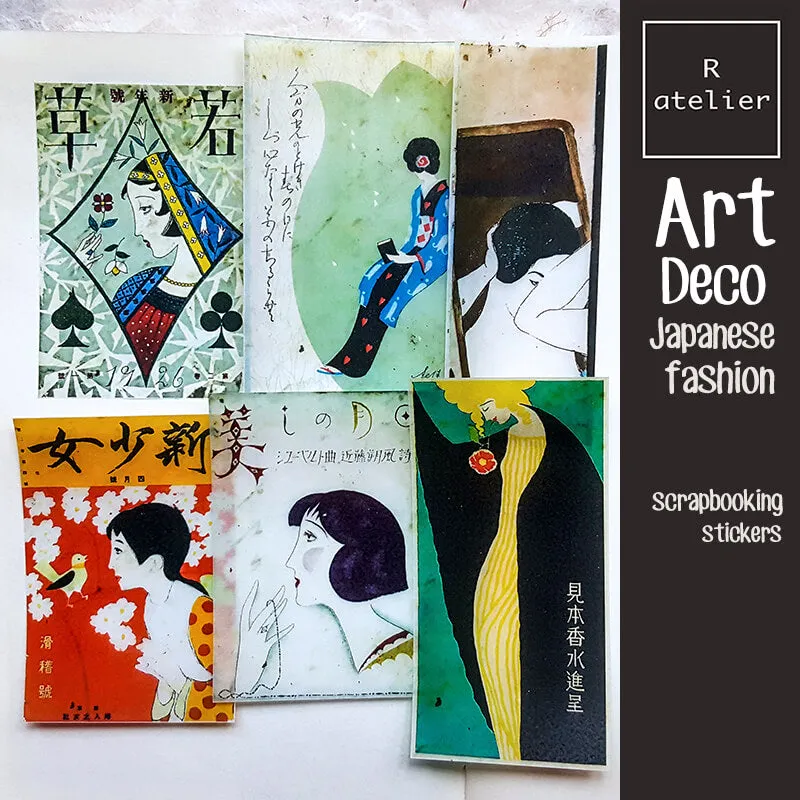 Japan Roaring 20s Art Deco Fashion Scrapbooking Washi Stickers