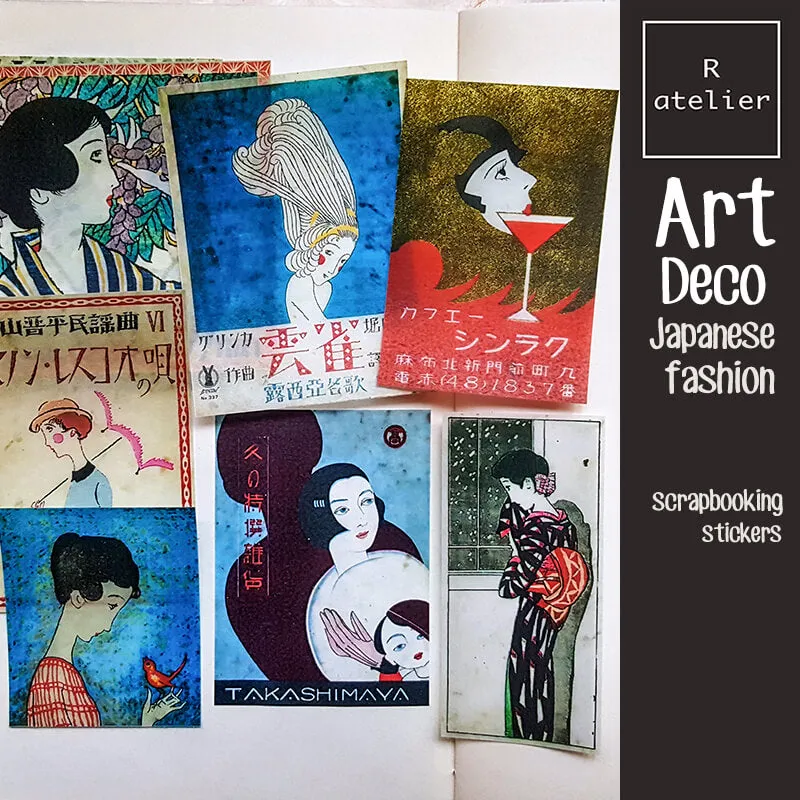 Japan Roaring 20s Art Deco Fashion Scrapbooking Washi Stickers