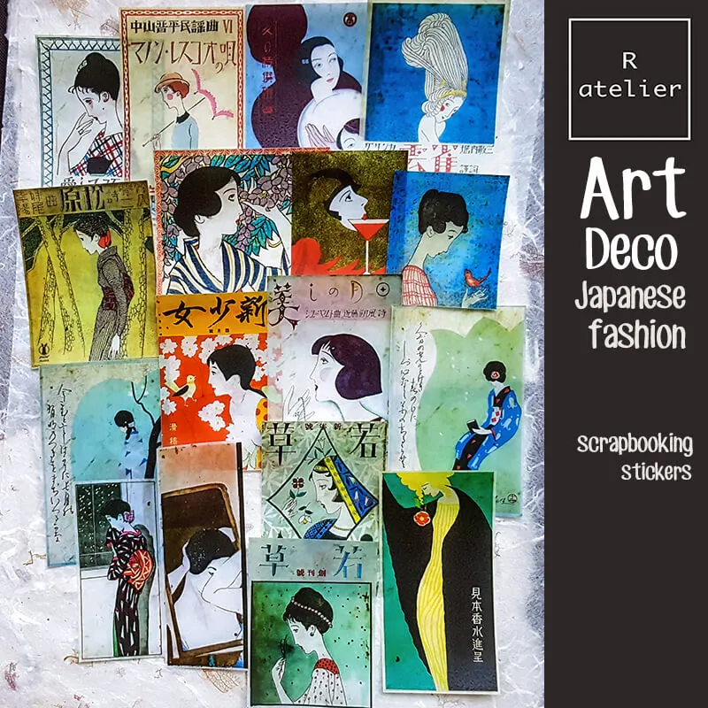 Japan Roaring 20s Art Deco Fashion Scrapbooking Washi Stickers