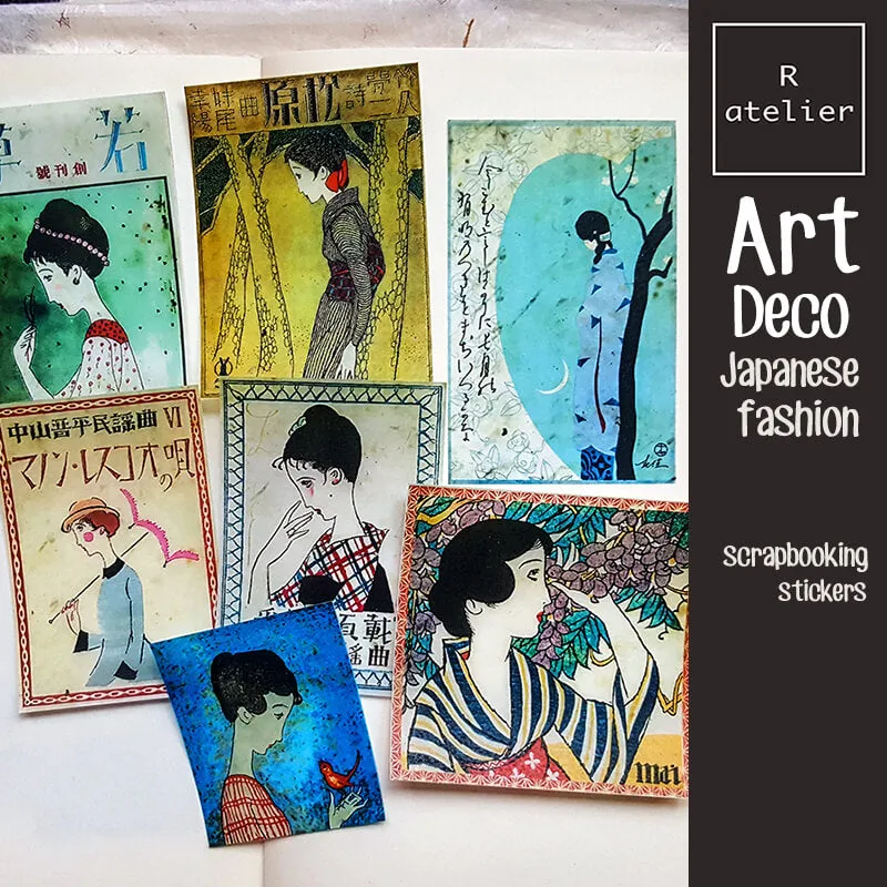 Japan Roaring 20s Art Deco Fashion Scrapbooking Washi Stickers
