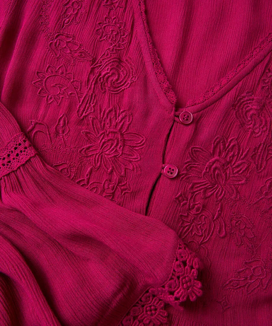 Joe Browns 16 Pink Ever So Pretty Embroidered Tunic