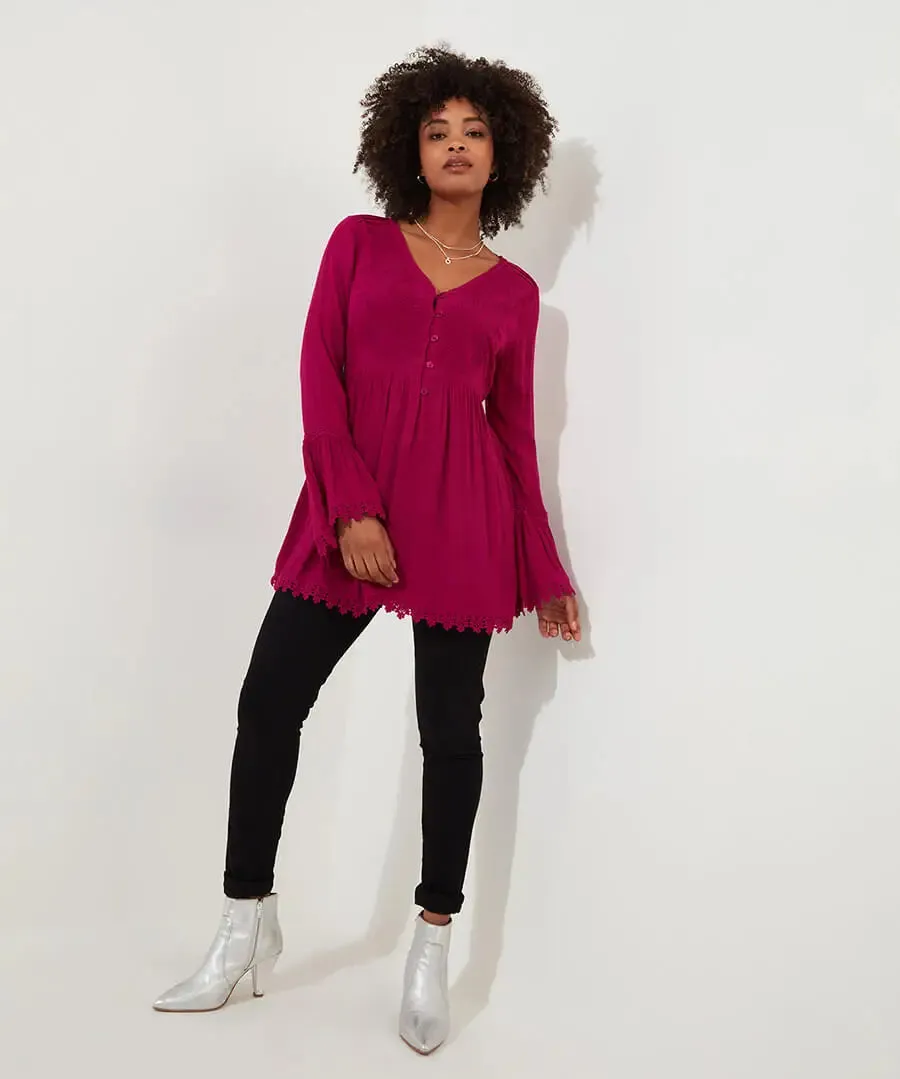 Joe Browns 16 Pink Ever So Pretty Embroidered Tunic