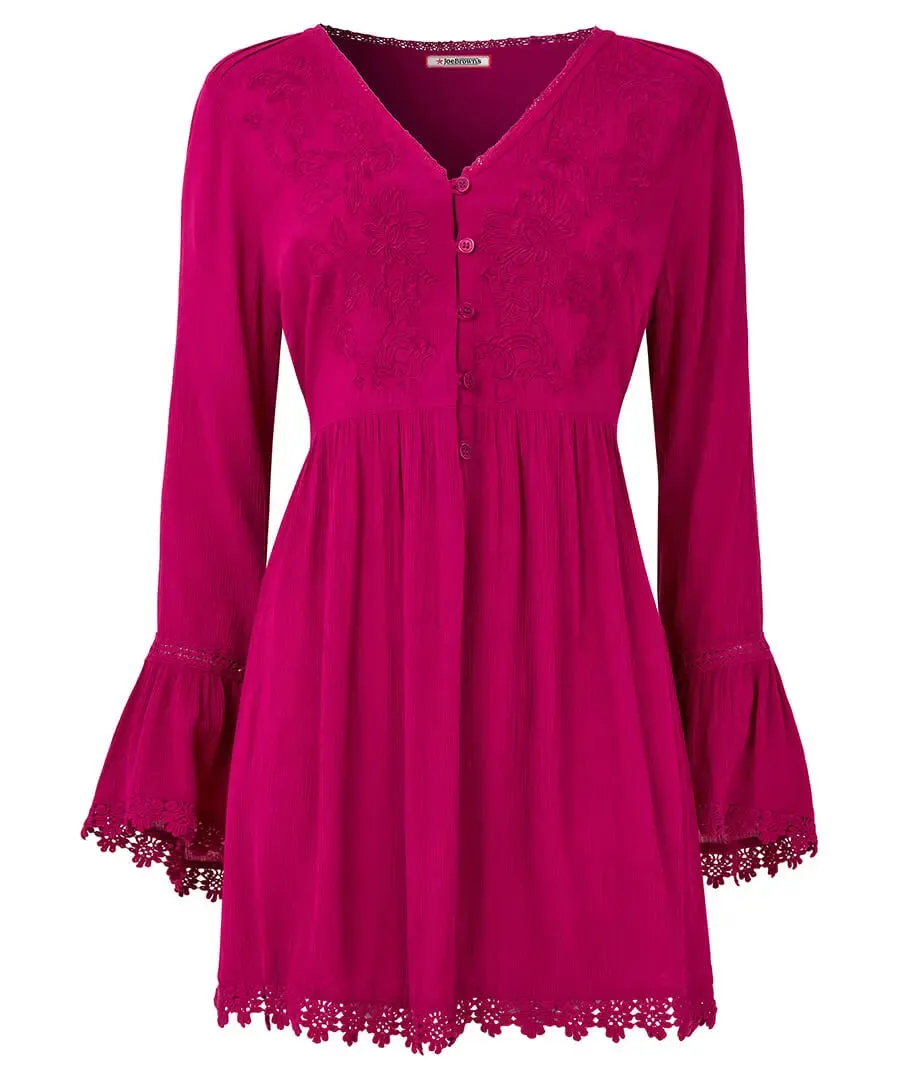 Joe Browns 16 Pink Ever So Pretty Embroidered Tunic