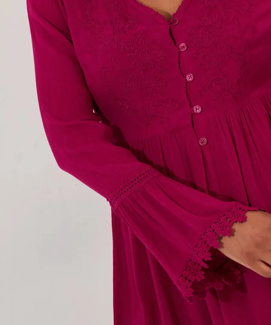 Joe Browns 16 Pink Ever So Pretty Embroidered Tunic
