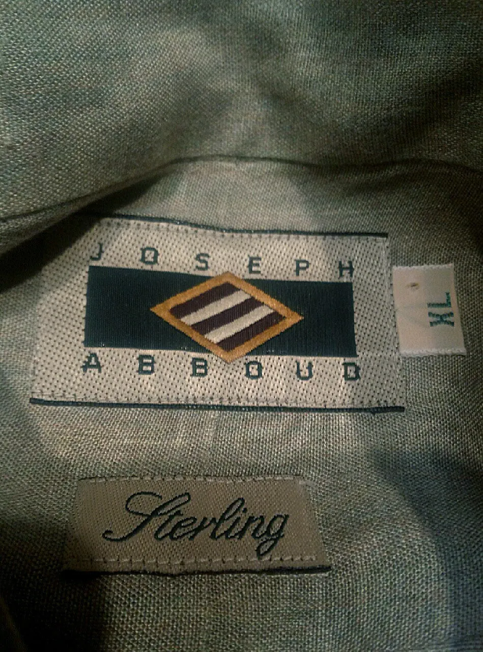 Joseph Abboud 'Sterling'- Heather Green/Tan Rayon Fashion Shirt- size XL
