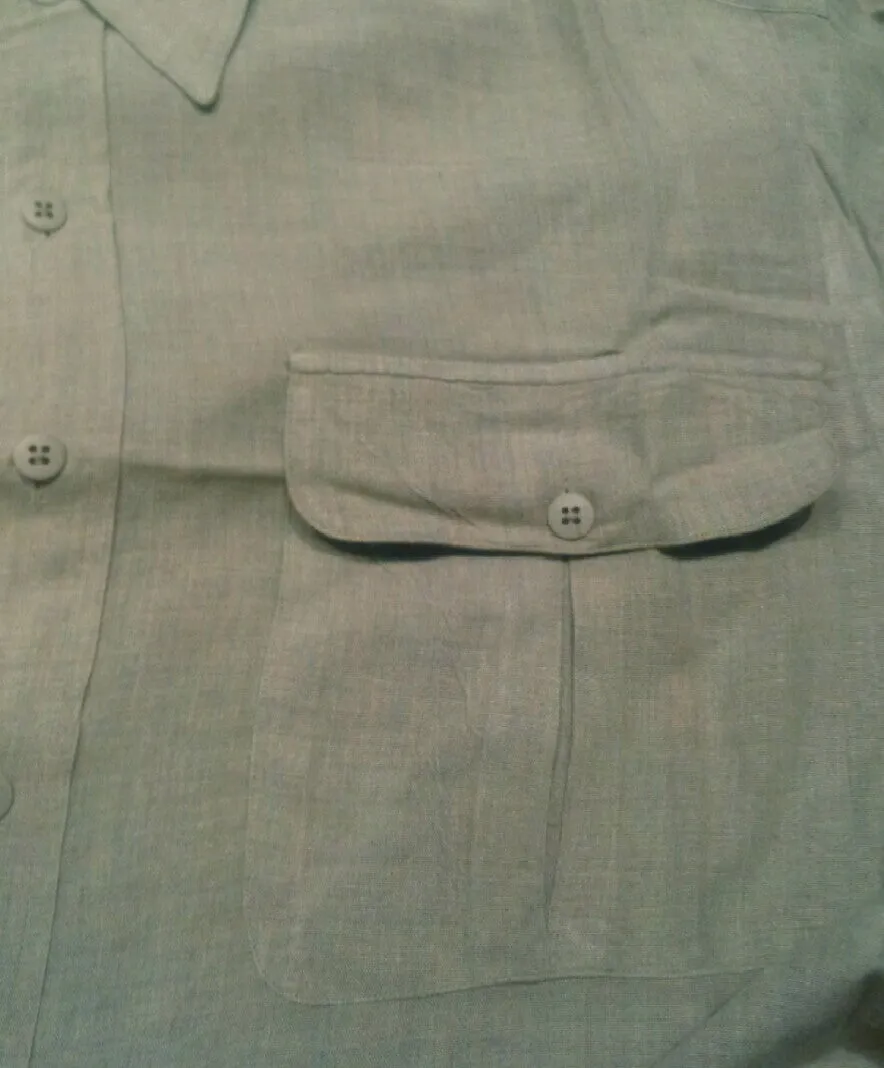Joseph Abboud 'Sterling'- Heather Green/Tan Rayon Fashion Shirt- size XL