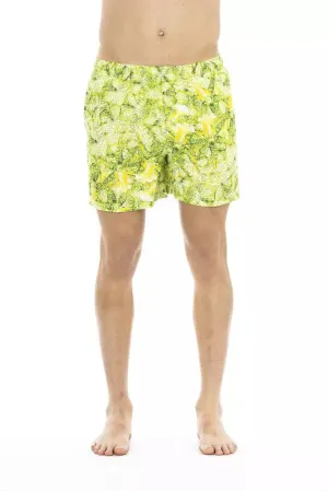 Just Cavalli Green Polyester Men's Swimwear Shorts