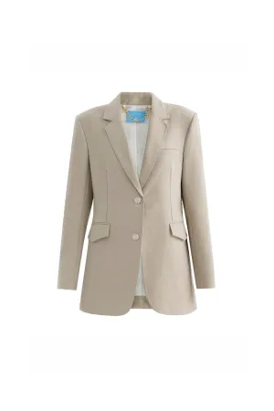 Kaisa Structured Flap Pocket Twill Blazer