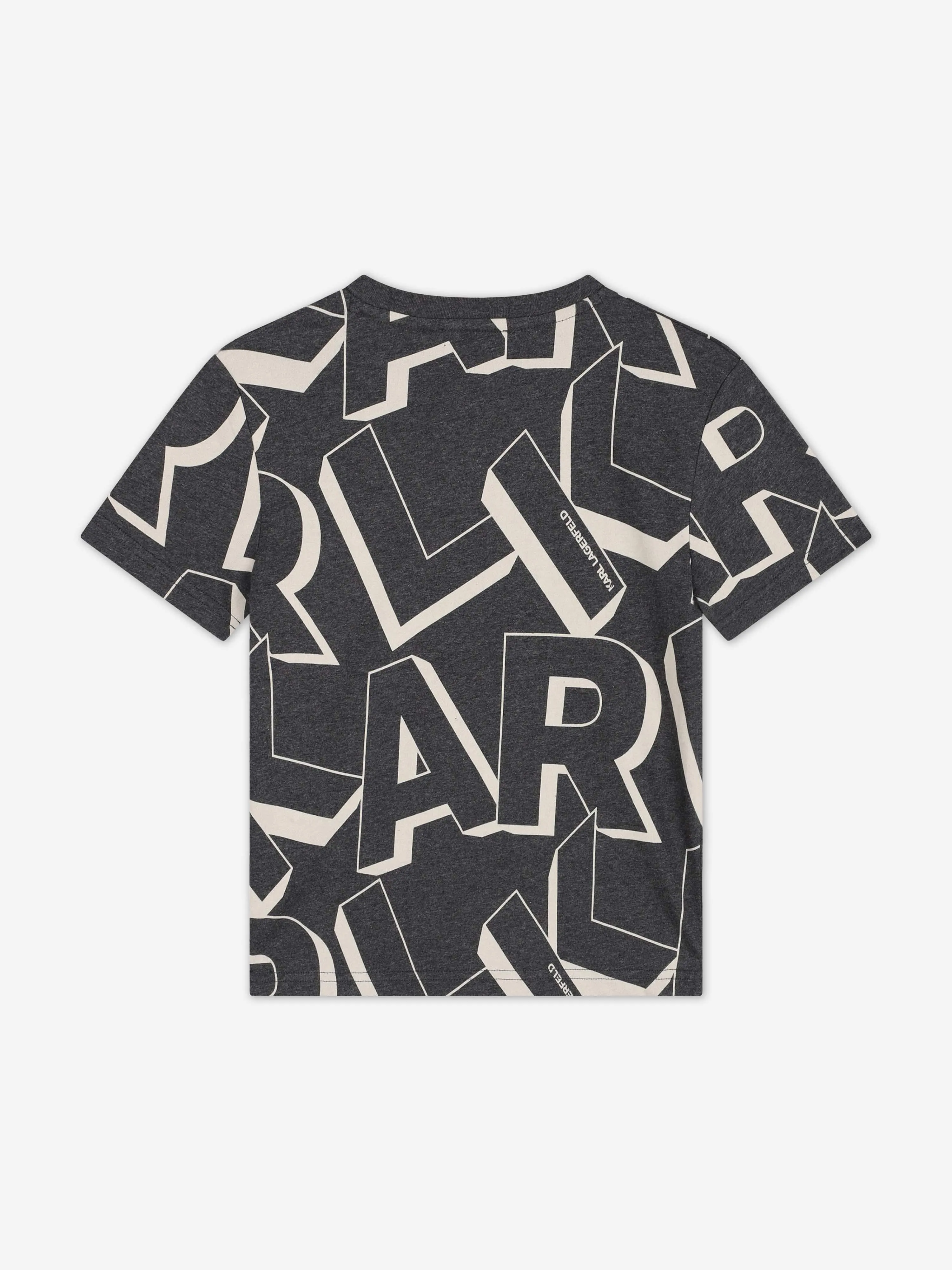 Karl Lagerfeld Boys Logo Print T-Shirt in Grey