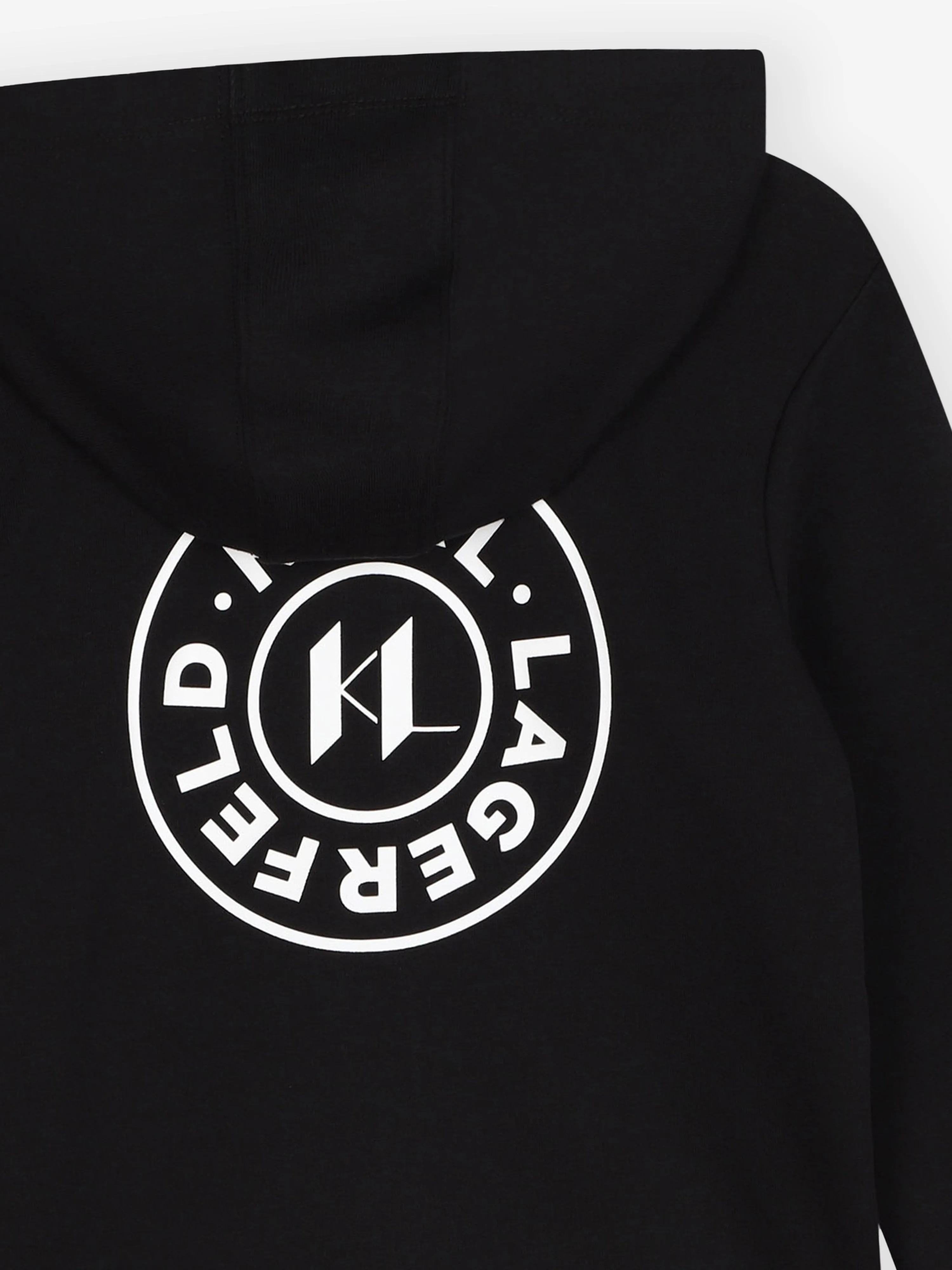 Karl Lagerfeld Boys Logo Zip Up Top in Black