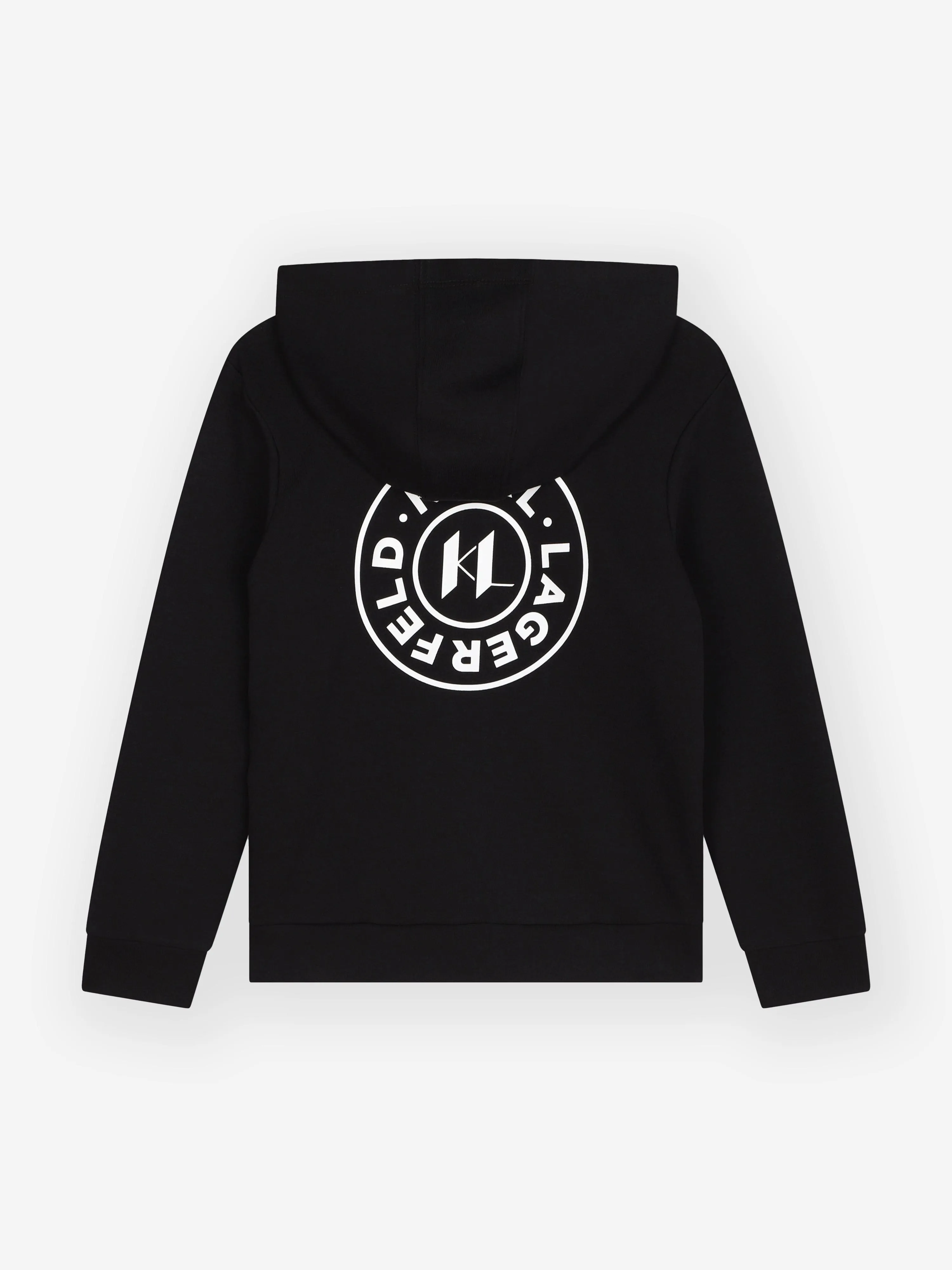 Karl Lagerfeld Boys Logo Zip Up Top in Black