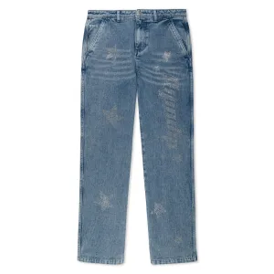 Kawaii Nerm Womens Wide Leg Pants (Medium Wash)