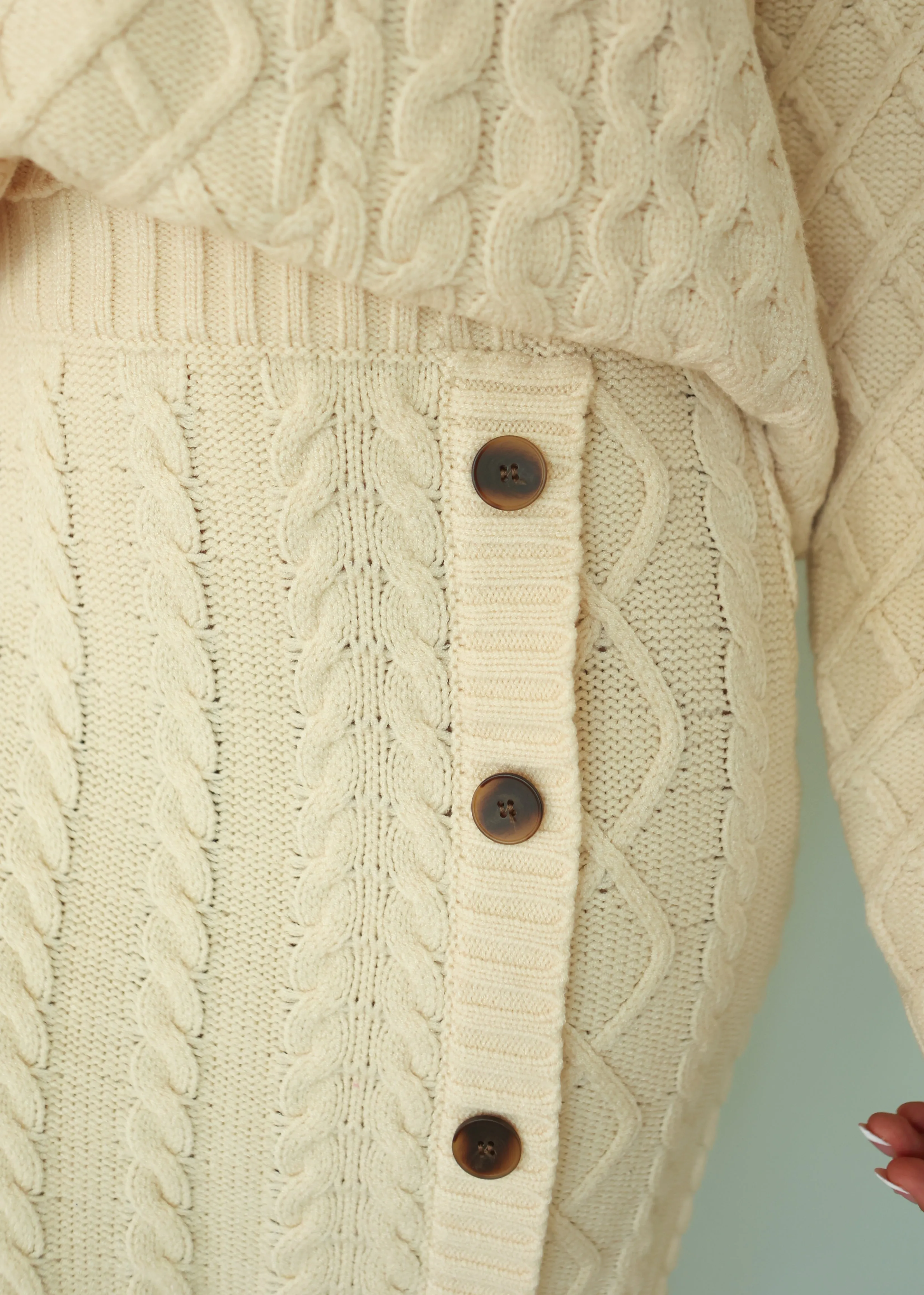 Keeping Cozy Oatmeal Cable Sweater - FINAL FEW