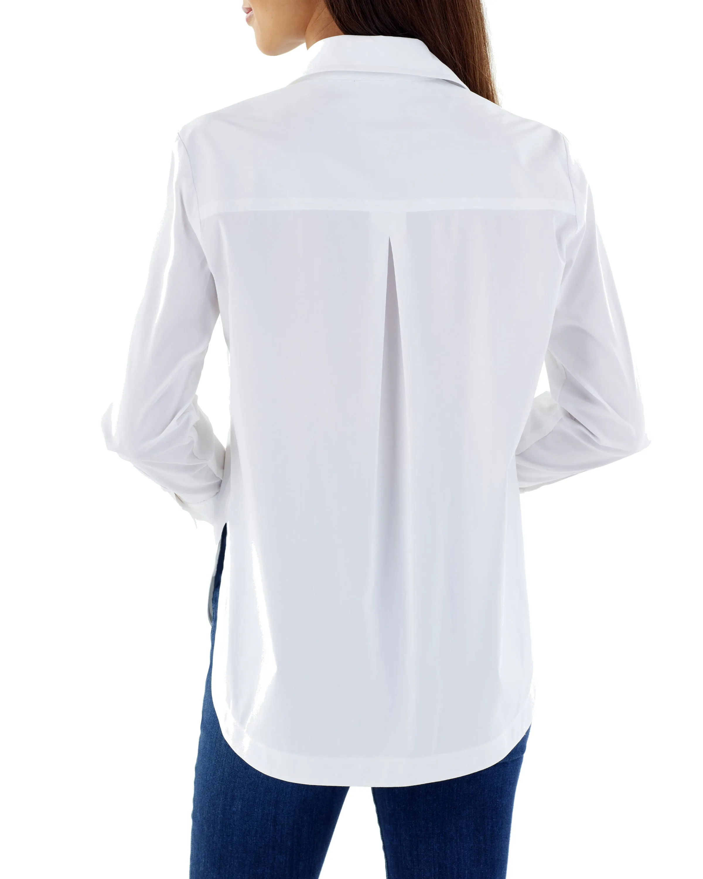 Keller High Shirttail White Poplin Shirt
