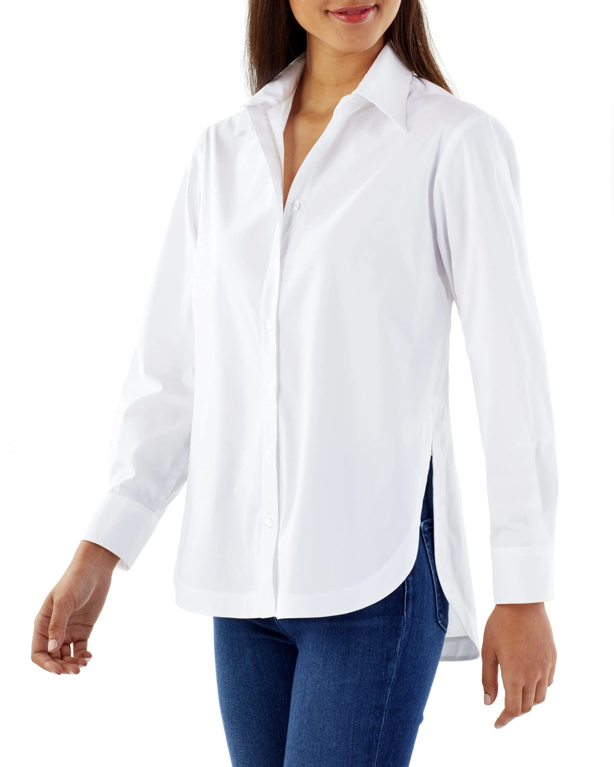 Keller High Shirttail White Poplin Shirt