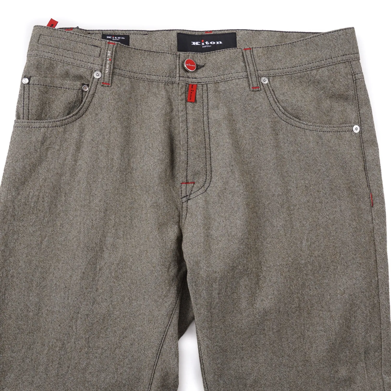 Kiton Slim Fit Five-Pocket Washed Wool Pants