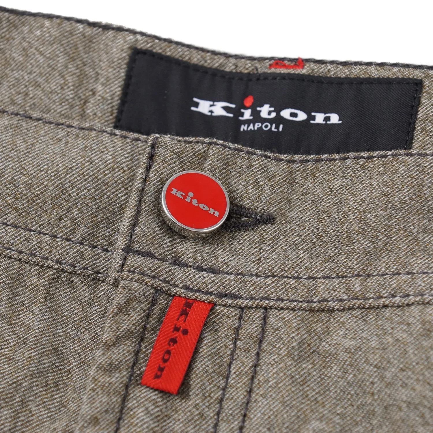 Kiton Slim Fit Five-Pocket Washed Wool Pants