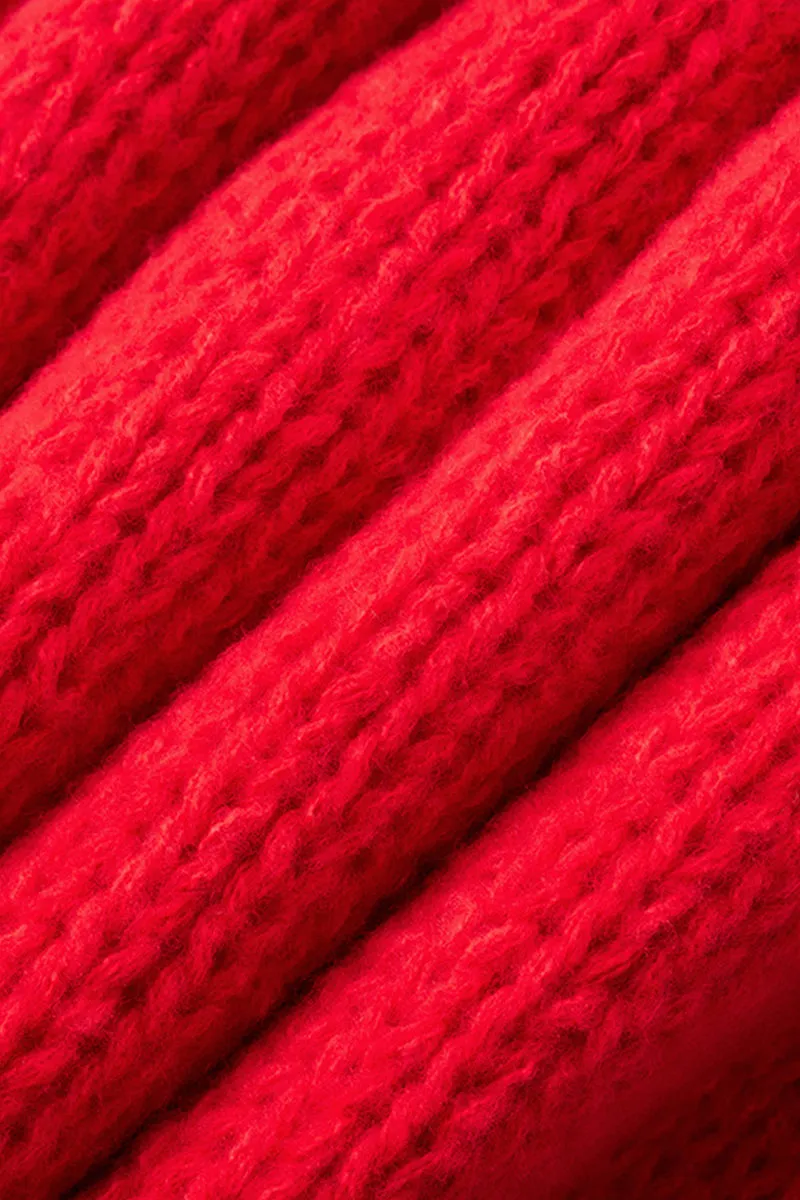 Knit Bow Design Christmas Overside Sweater