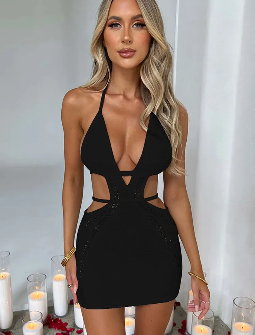 Knitted Cut Out Mini Dress