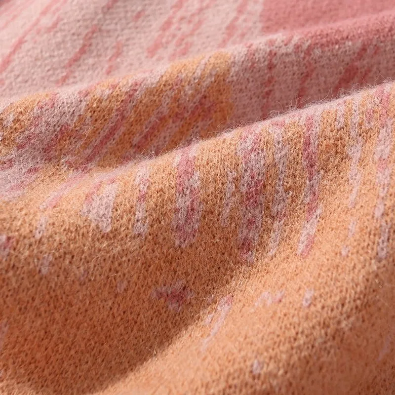 Knitted Sweater Wave Patterned