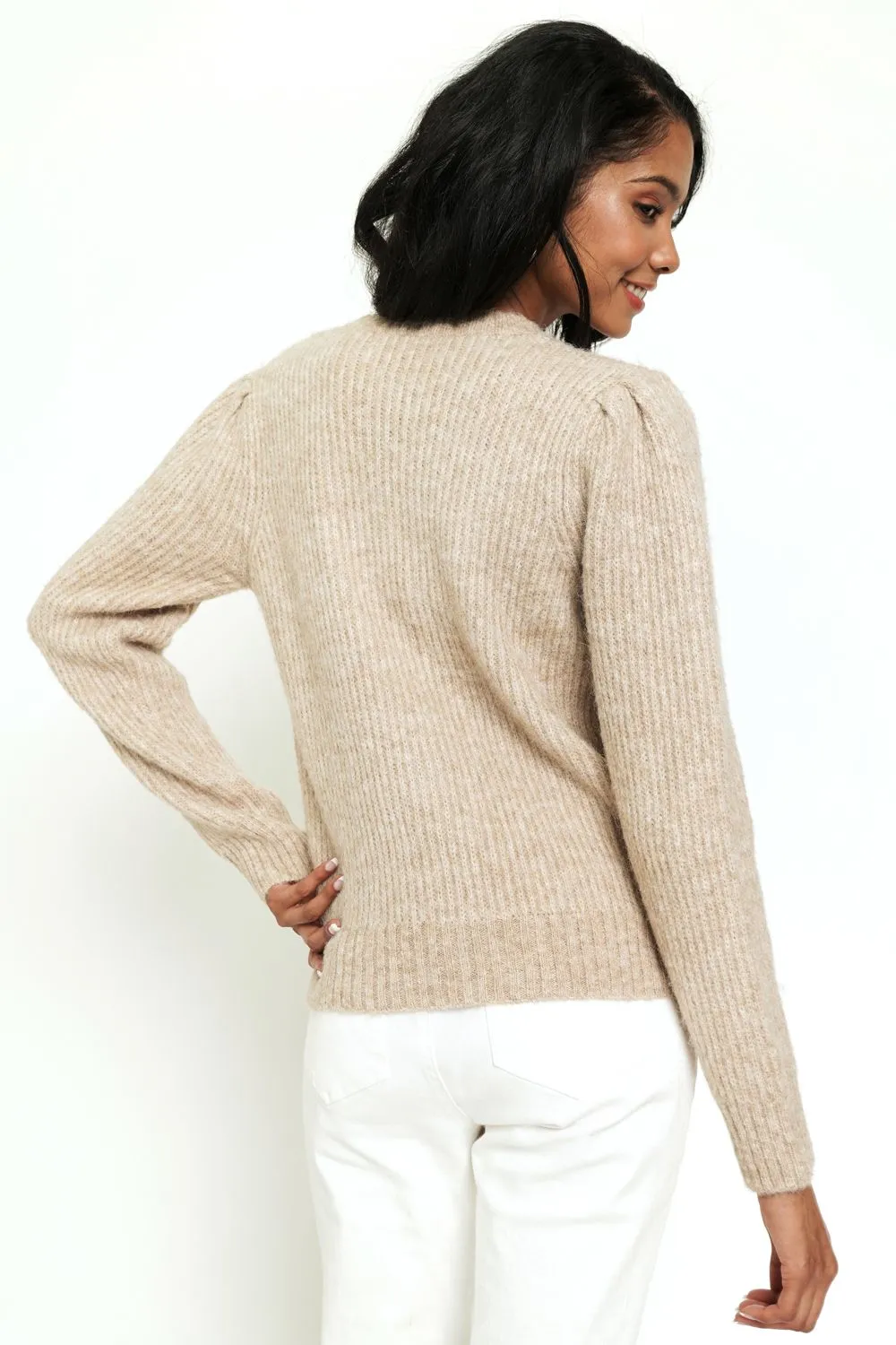 Knotted Melange Pullover