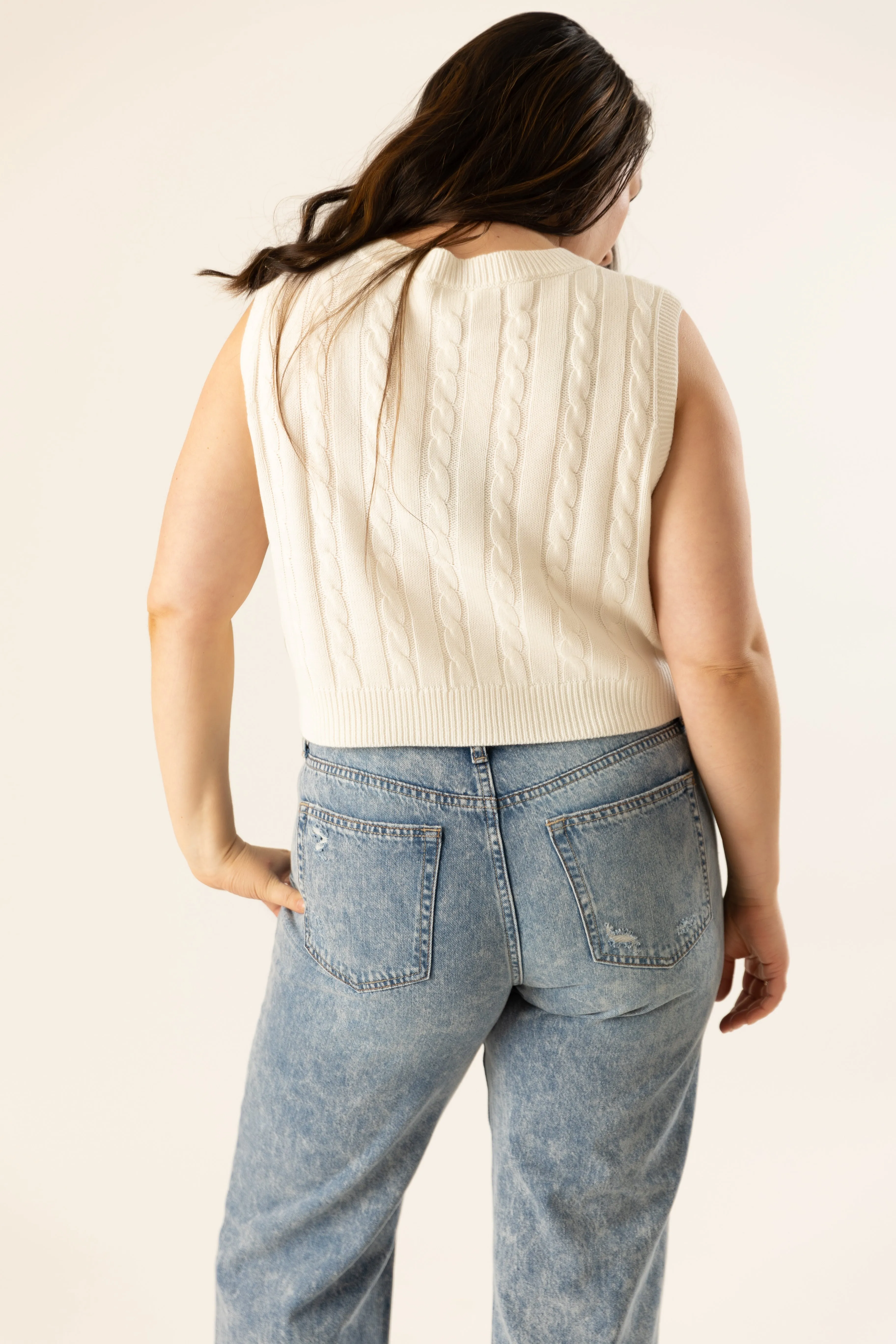 Kori Sleeveless Crop Sweater Vest