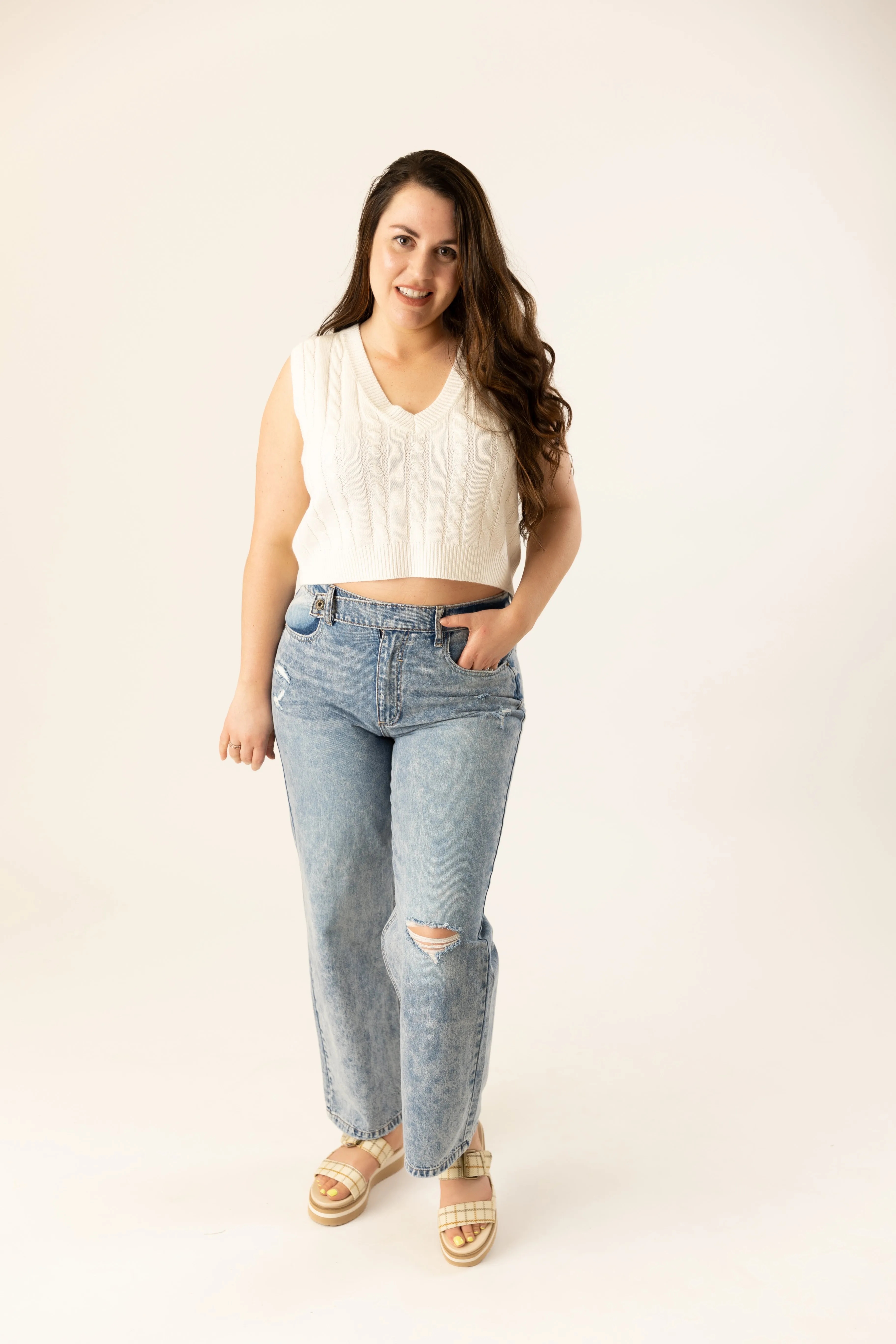 Kori Sleeveless Crop Sweater Vest