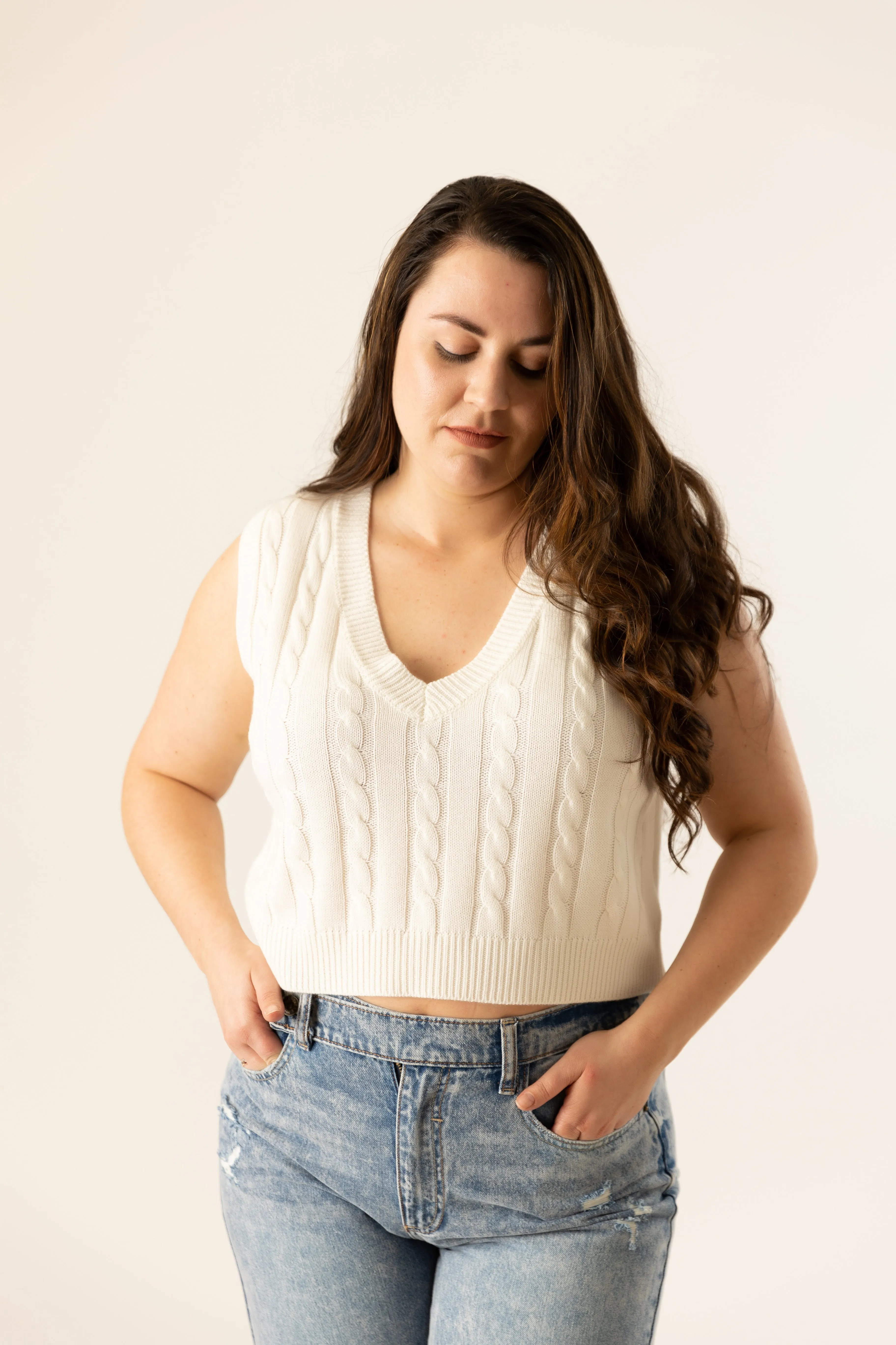 Kori Sleeveless Crop Sweater Vest