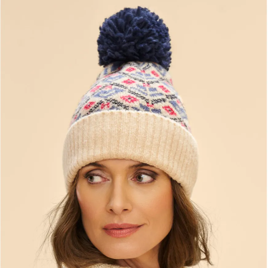 Kristi Knit Pompom Hat by Powder UK - Cream