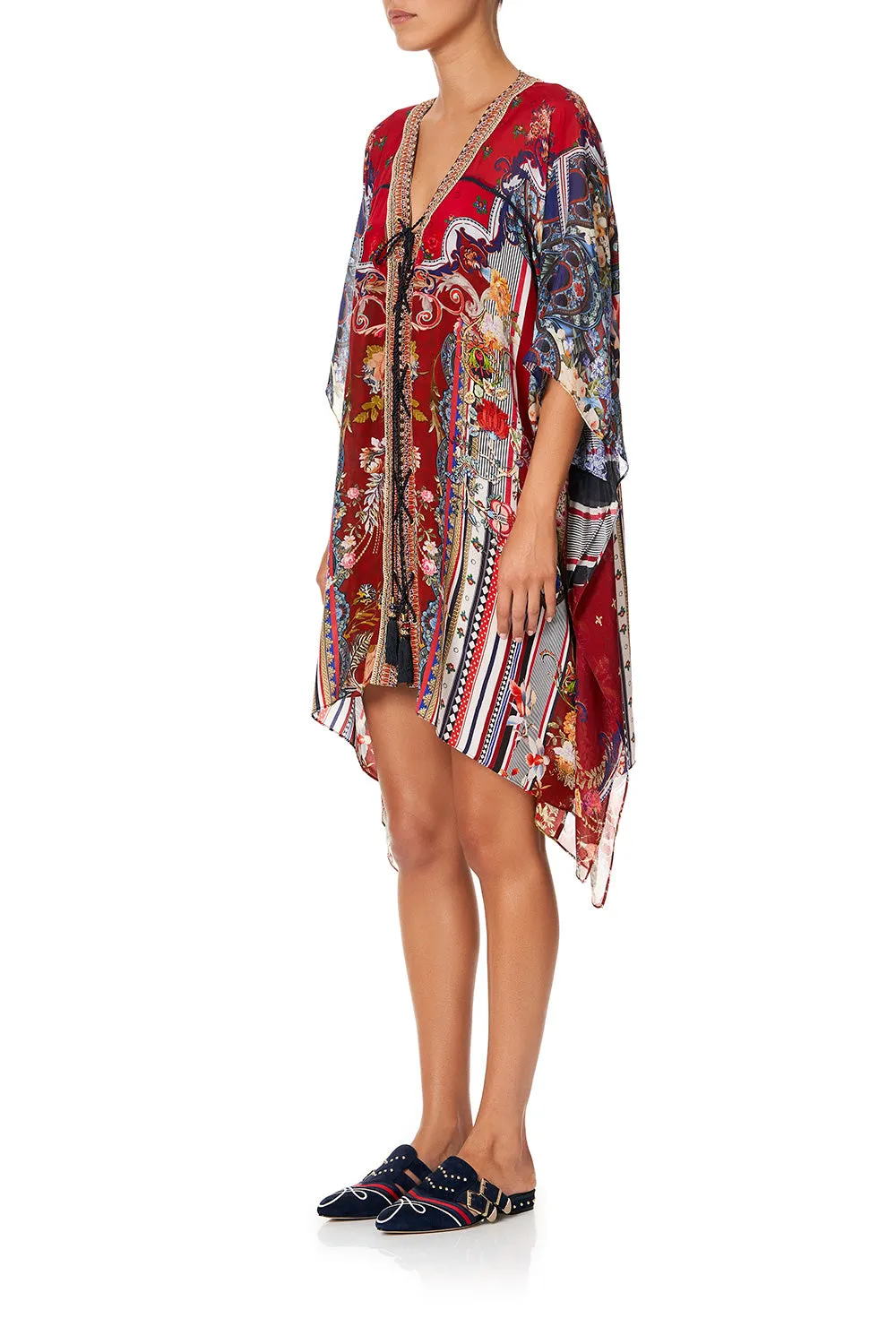 LACE UP KAFTAN WITH INSERT TRIM COSTUME PARTY