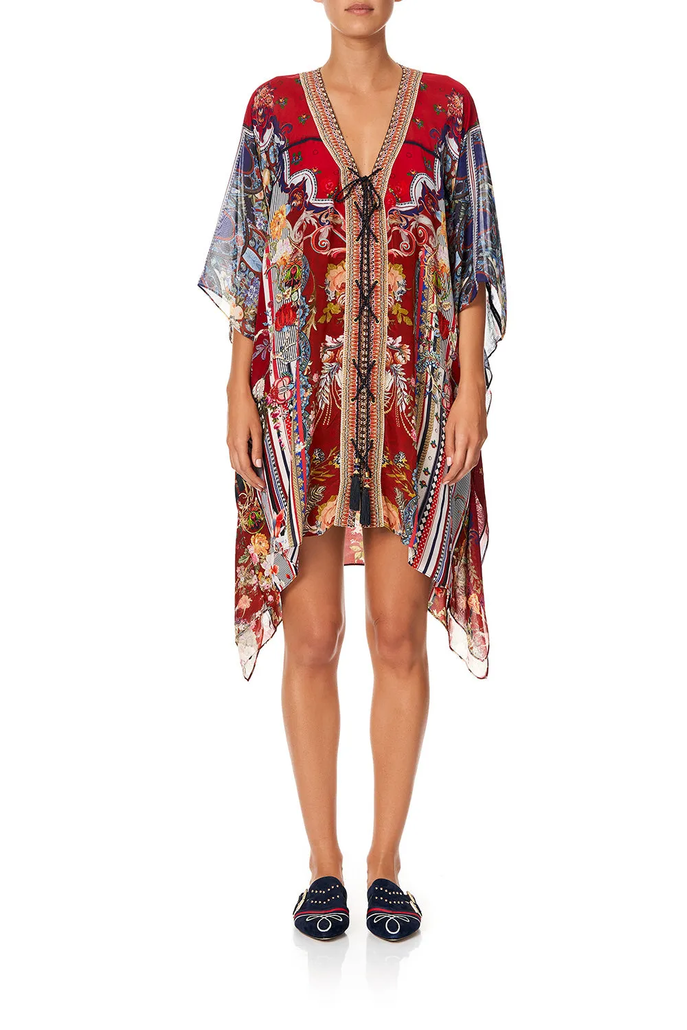 LACE UP KAFTAN WITH INSERT TRIM COSTUME PARTY