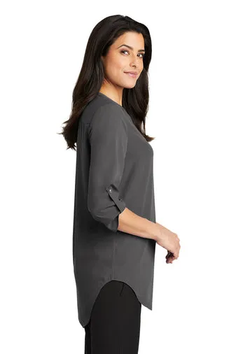 Ladies 3/4-Sleeve Tunic Blouse - Sterling Grey