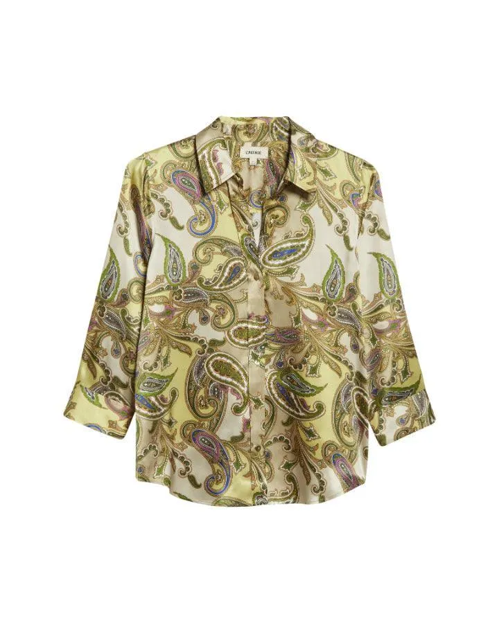 L'Agence Dani 3/4 Sleeve Paisley Print Blouse