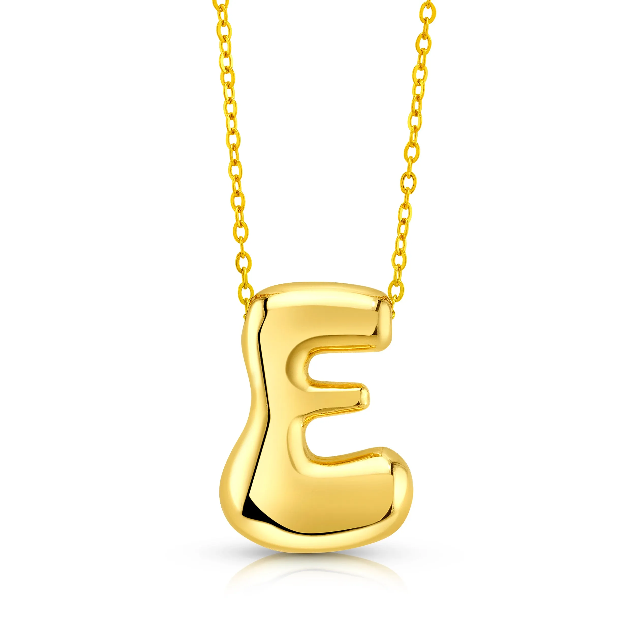 LARGE BUBBLE INITIAL NECKLACE, GOLD