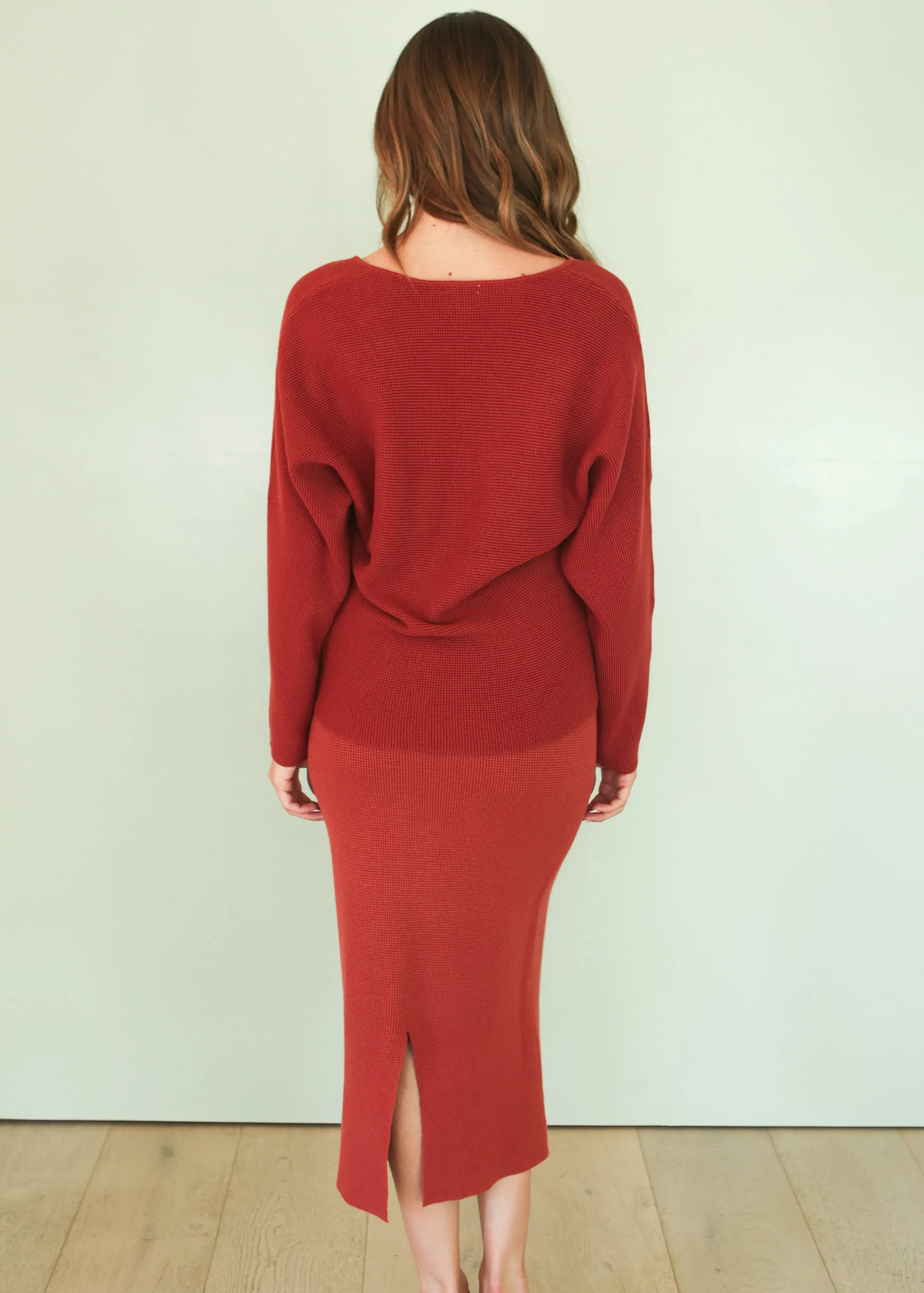 Last Time Brick Sweater Skirt