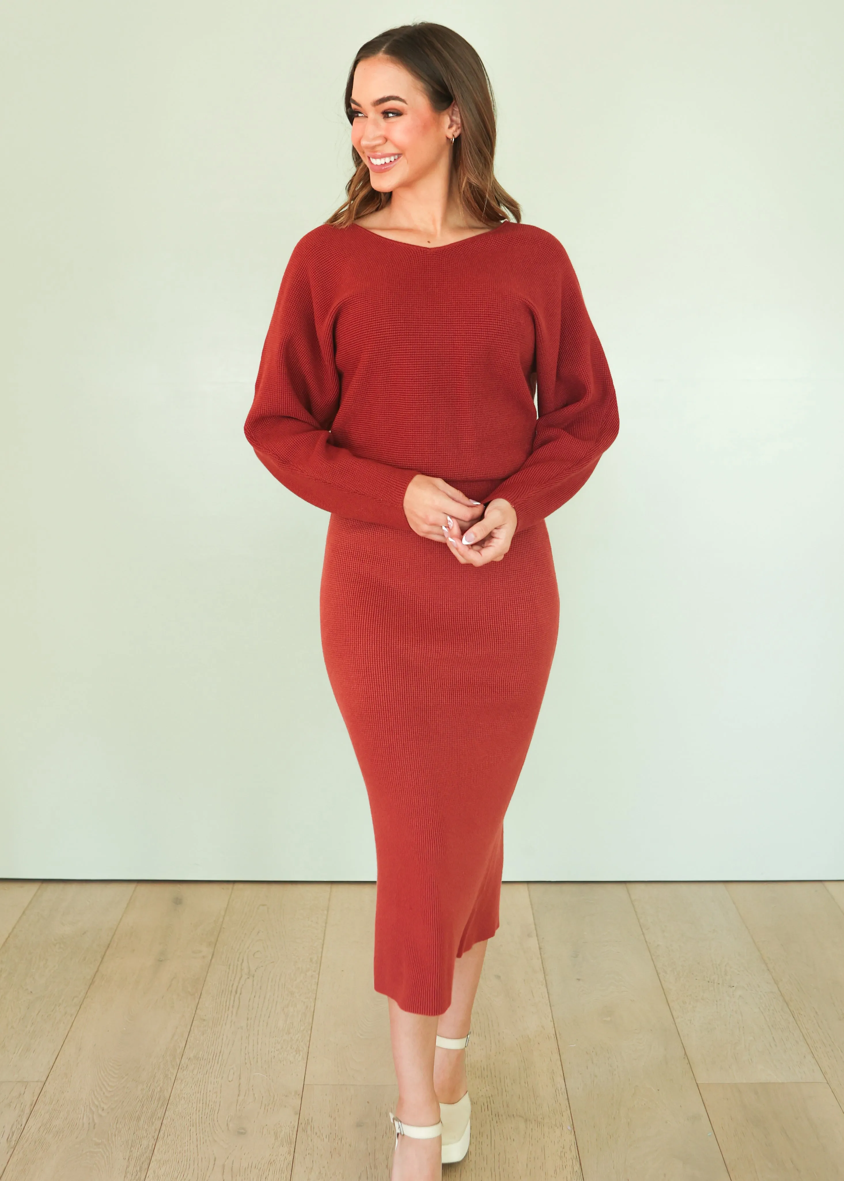 Last Time Brick Sweater Skirt