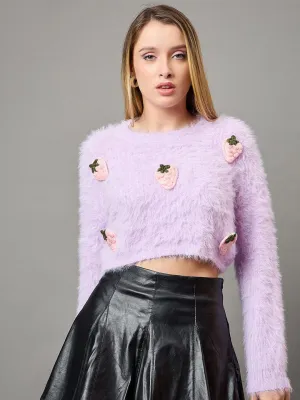 Lavender Boucle Woolen Sweater