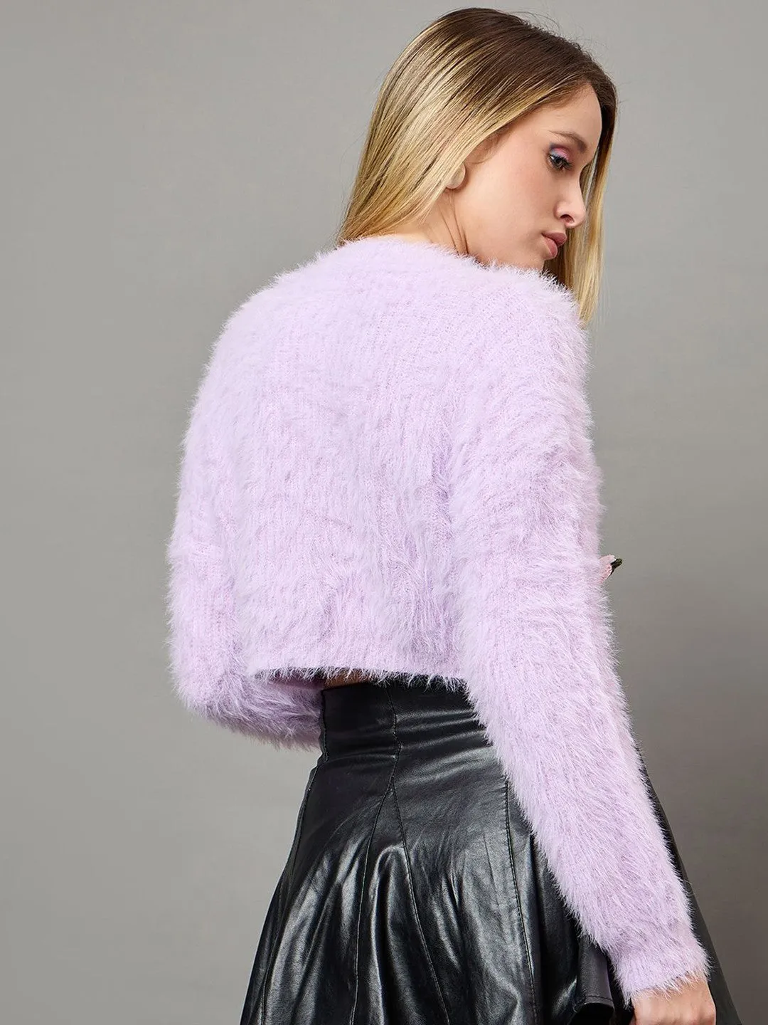 Lavender Boucle Woolen Sweater