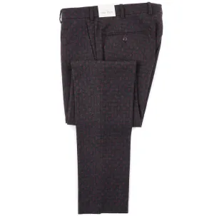 L.B.M. 1911 Gray-Burgundy Jacquard Wool Pants