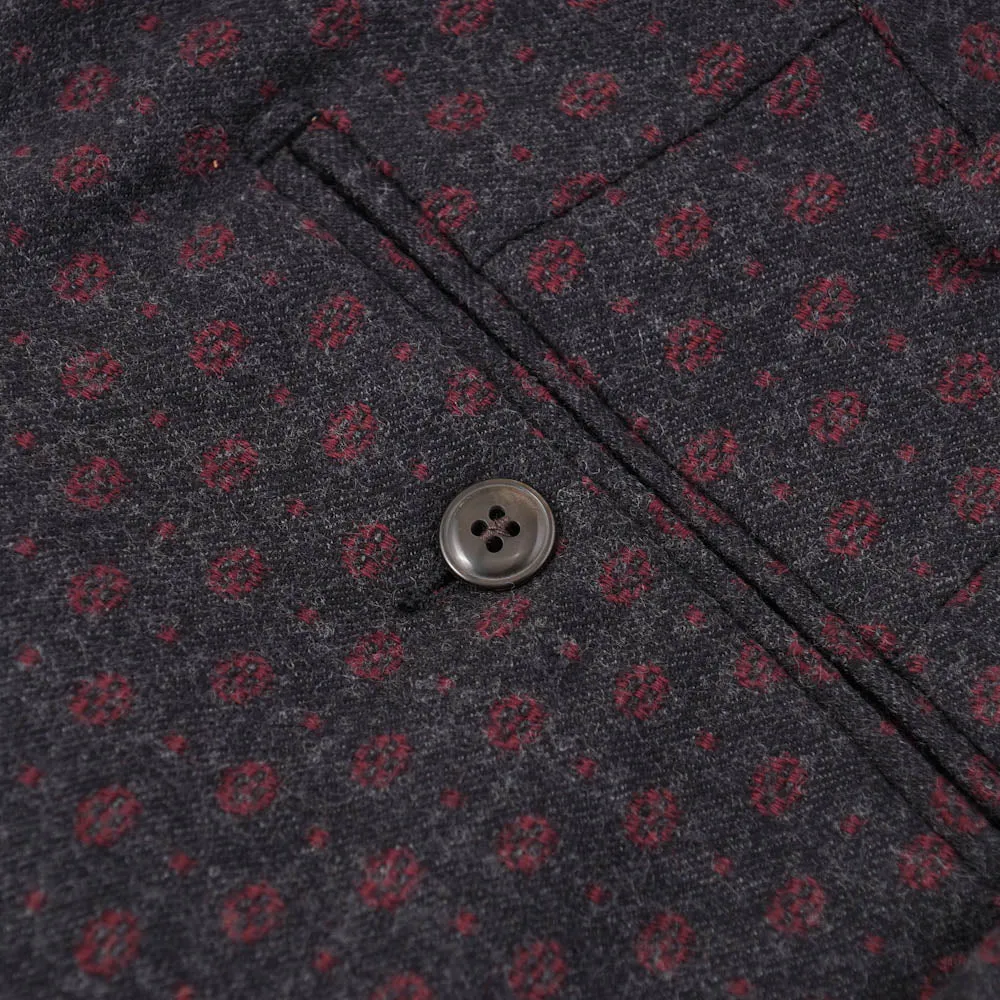 L.B.M. 1911 Gray-Burgundy Jacquard Wool Pants