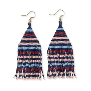 Lexie Horizontal Lines Beaded Fringe Earrings Copenhagen