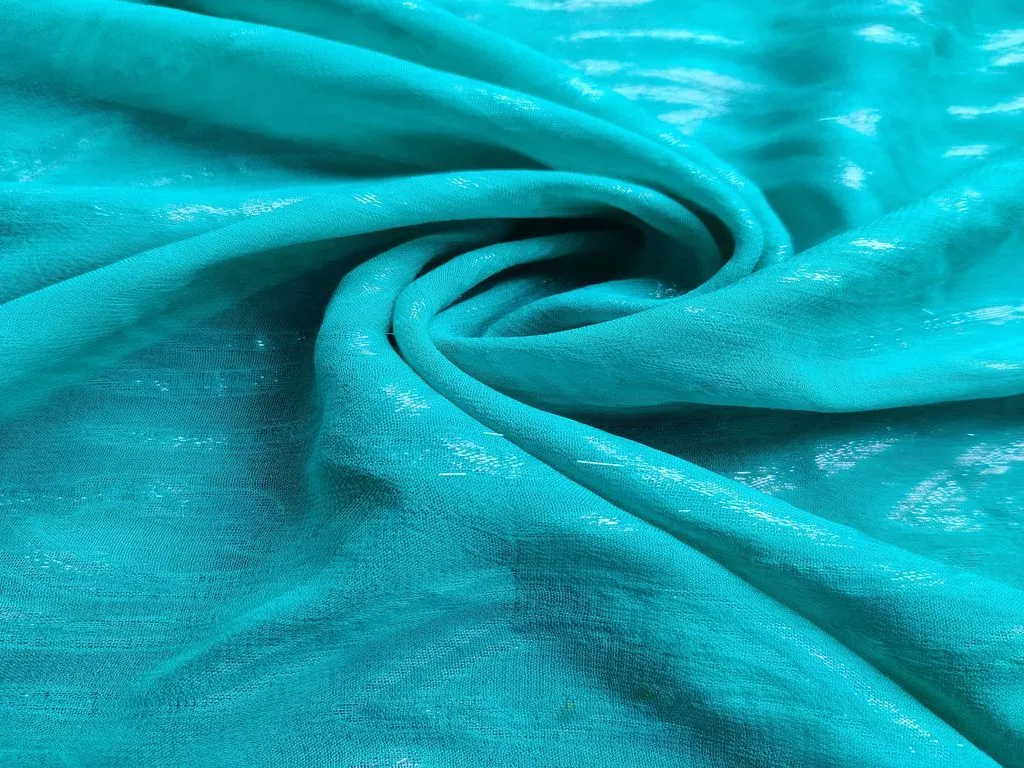 Light Blue Abstract Self Patterned Georgette Fabric