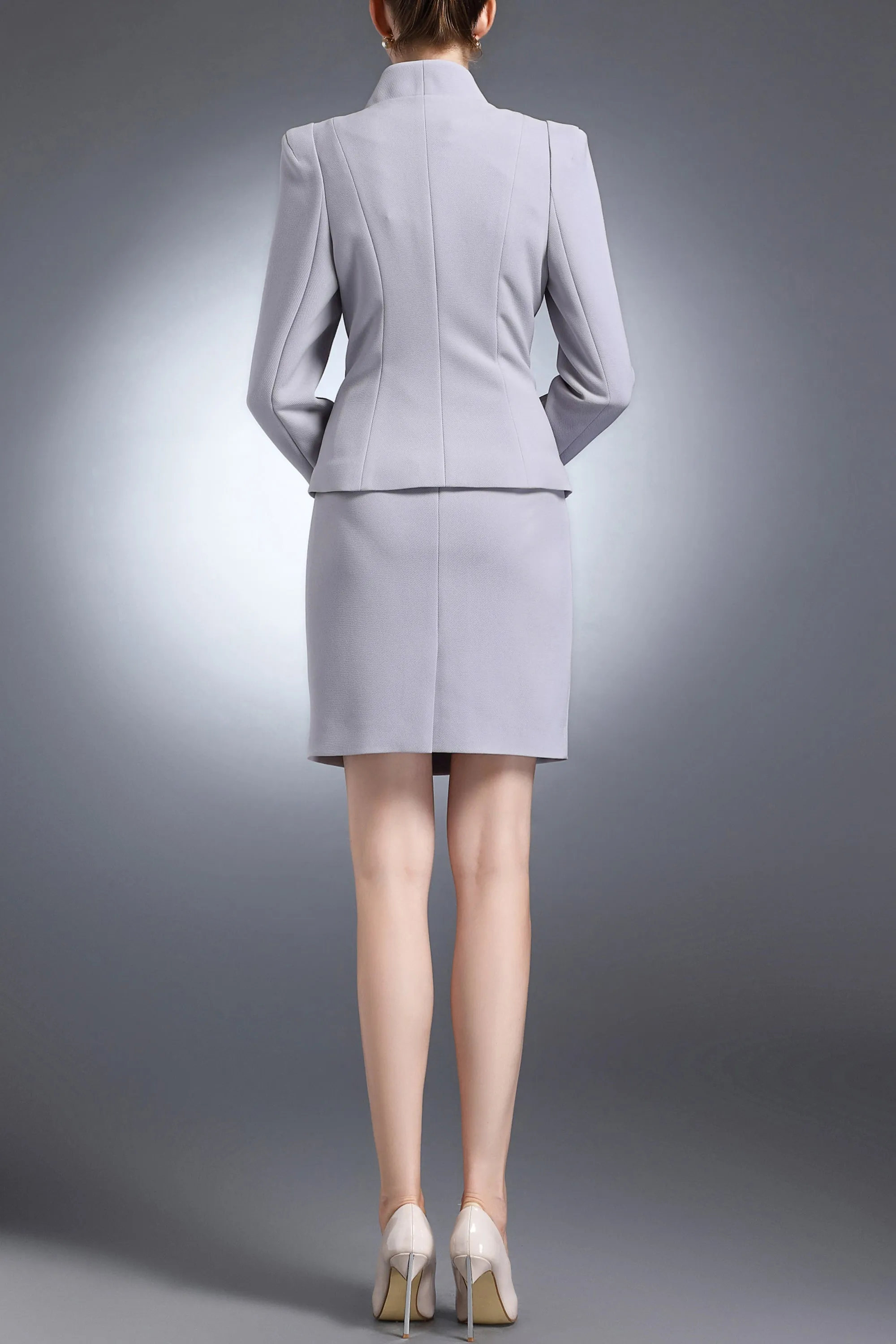 Light Grey Adriana Twill Dress Suit Set