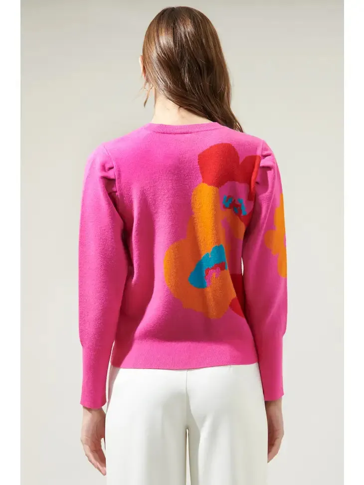 Lillie Floral Puff Sleeve Sweater