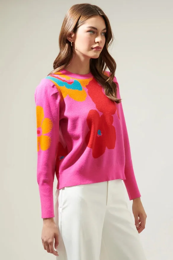 Lillie Floral Puff Sleeve Sweater
