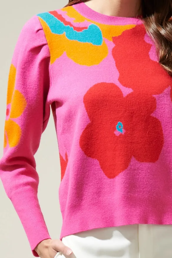 Lillie Floral Puff Sleeve Sweater
