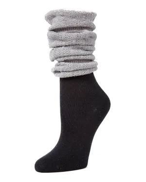 Linear Scrunch Cotton Blend Crew Socks