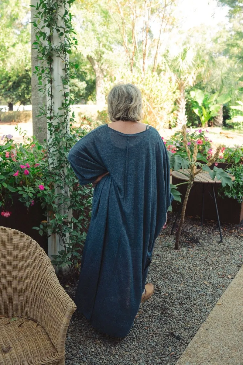Linen Jersey Maxi V Neck Tunic