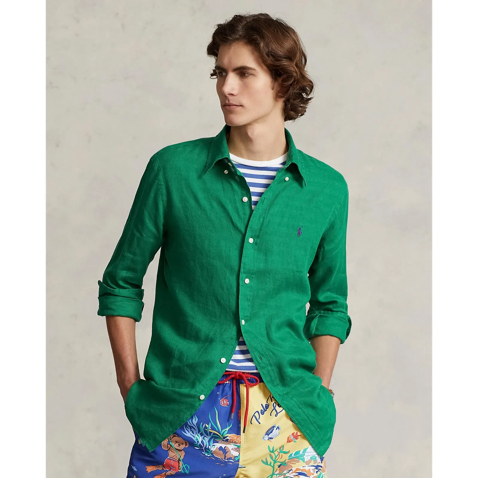 Linen Shirt - Athletic Green