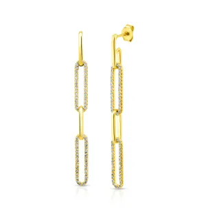 LONG LINK EARRING, GOLD